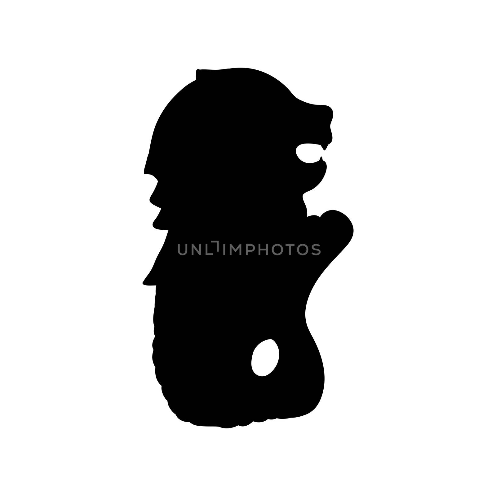 Black singaporean lion with fish body sillhoette by barsrsind