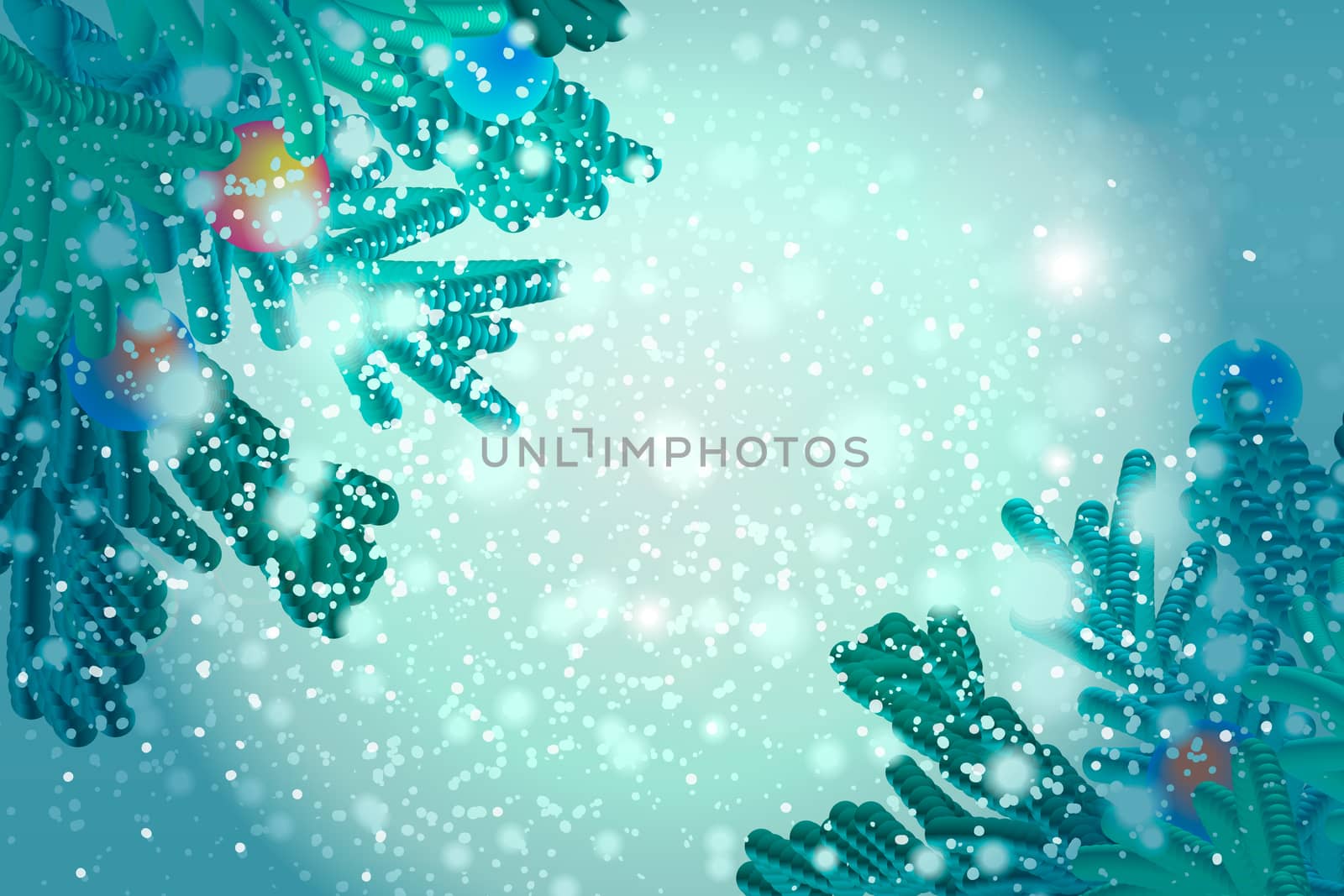 Merry Christmas Background With Fir And Snow. Happy New Year illustration. Xmas Backdrop for holiday invitation, greeting, card and headline, title, emblem, print. Vector