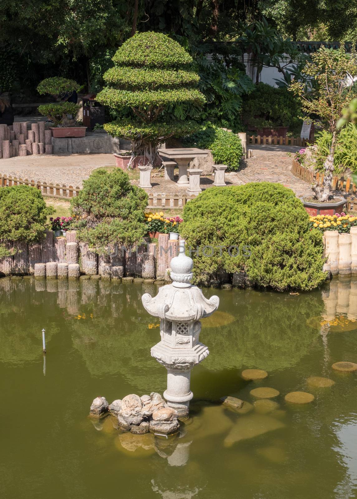 Ornamental garden on Island of Gulangyu near Xiamen China by steheap