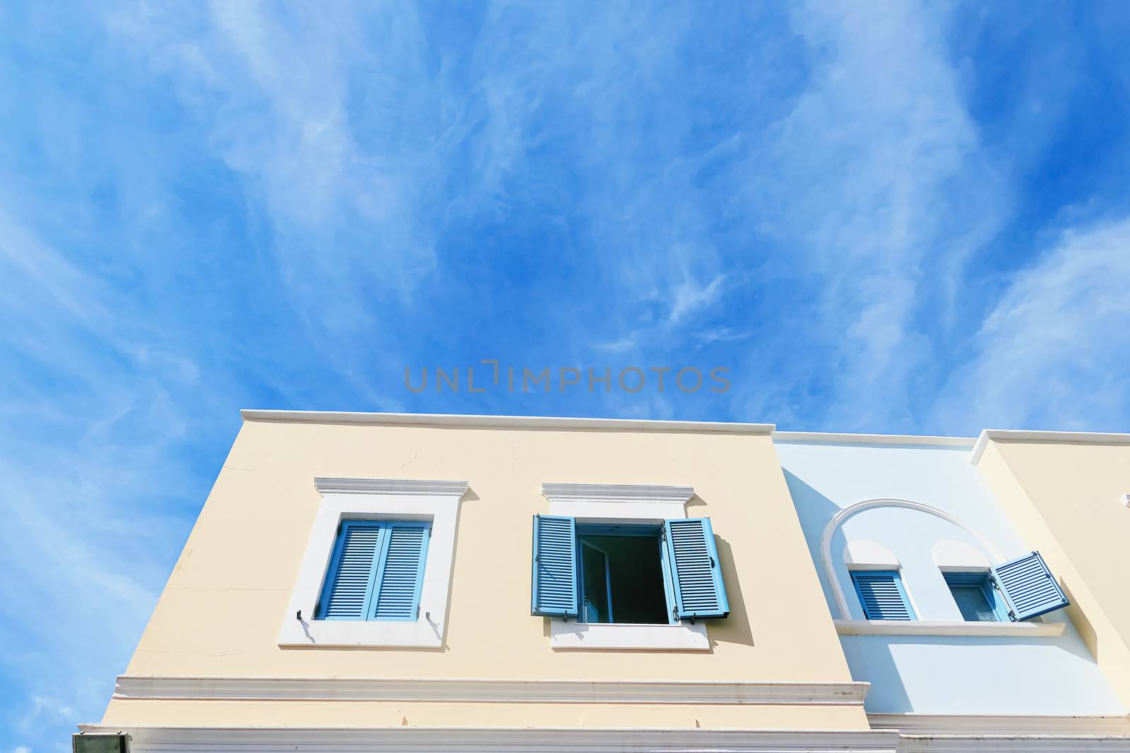 Architectural detail of a luxury classic villa on the Mediterranean coast, summer holiday and real estate concept