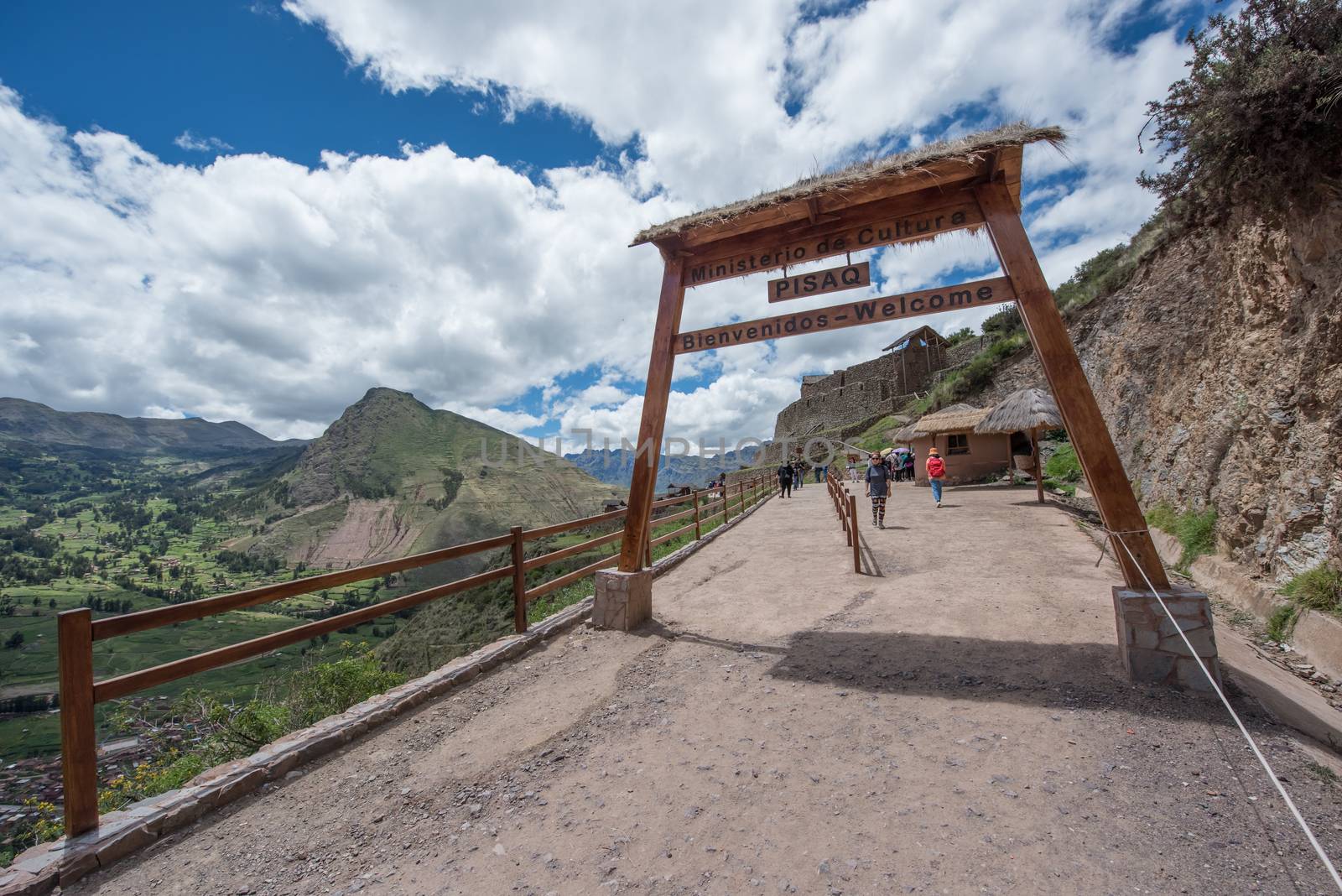 Welcome to PISAC ,The gate of Sacred Valley on January 28, 2017, Peru. by rayints