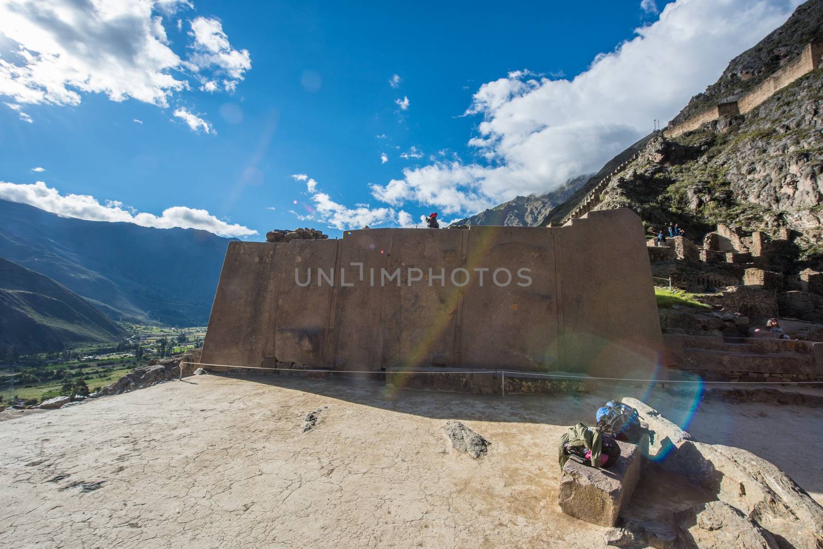 Ancient Inca Ruins Of Ollantaytambo In Peru . Hight quality photo