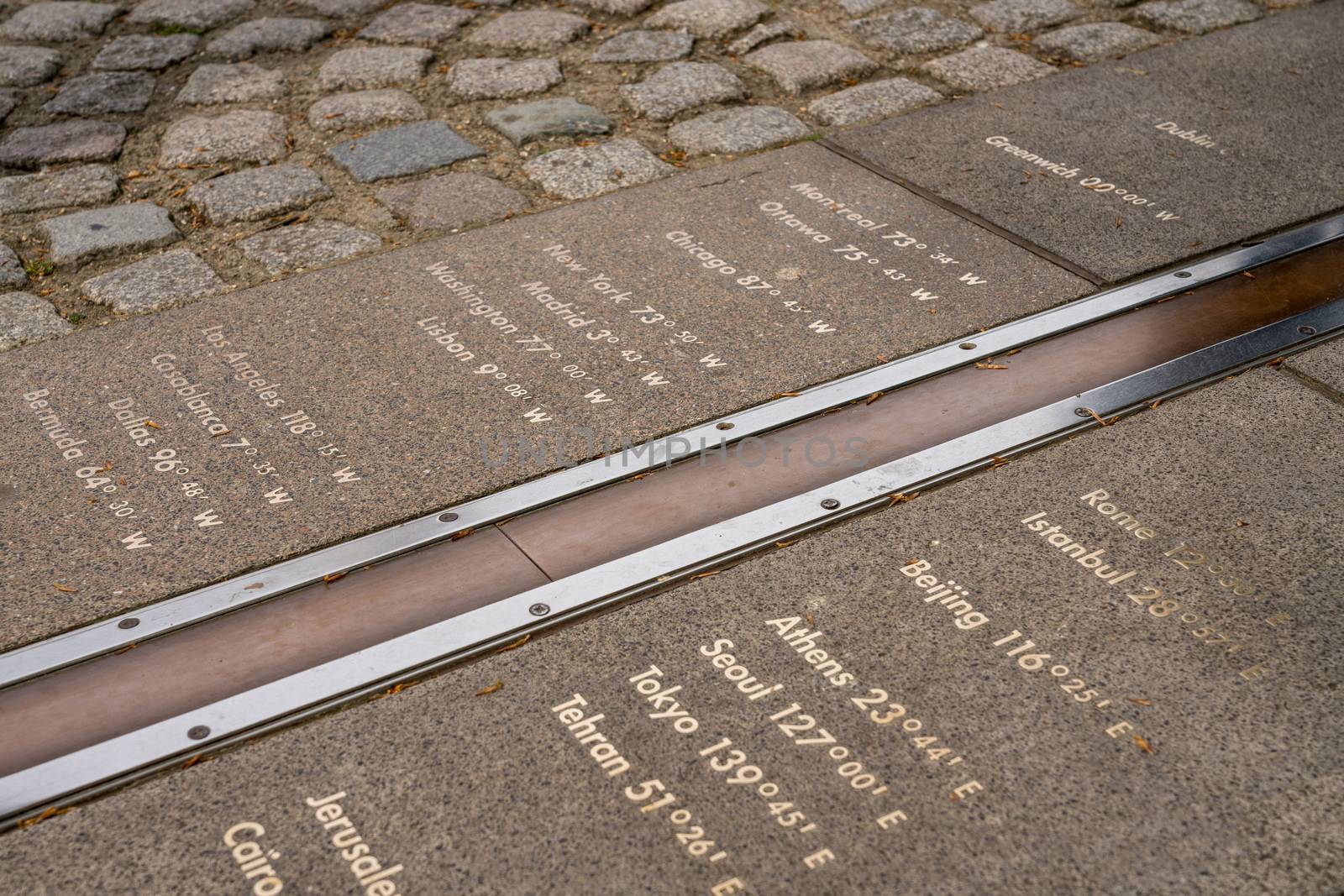 Greenwich Meridian line at the Royal Observatory in London