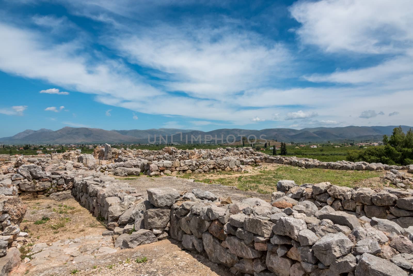 Massive boulders form the walls of the fortress and palace of Tiryns in Greece