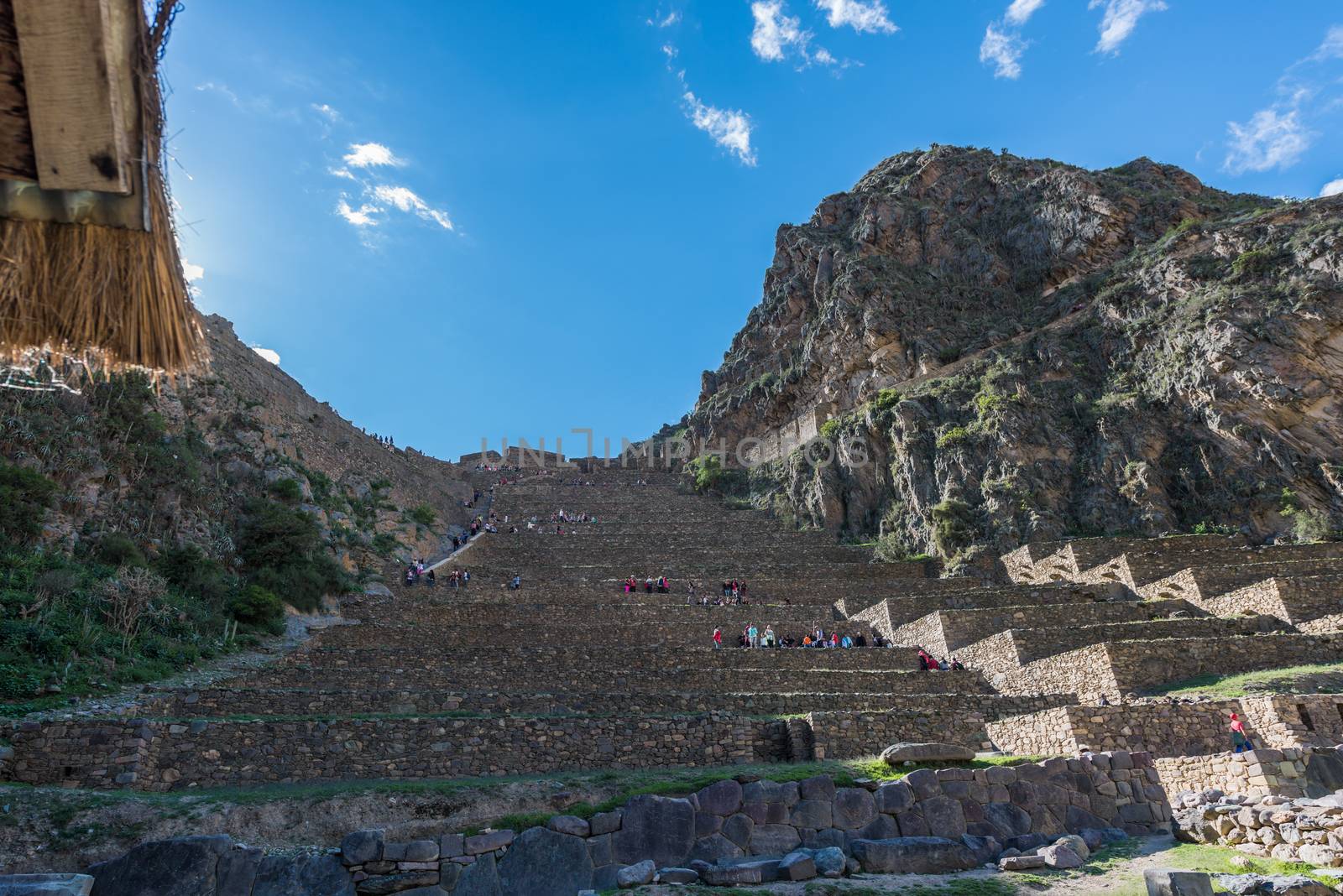 Ancient Inca Ruins Of Ollantaytambo In Peru  by rayints