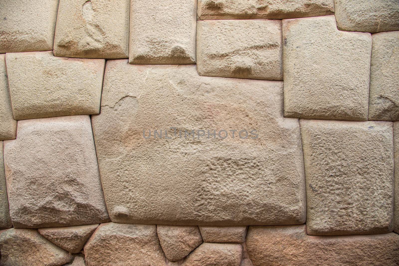 Inca Stone of 12 Angles in Cuzco Peru.