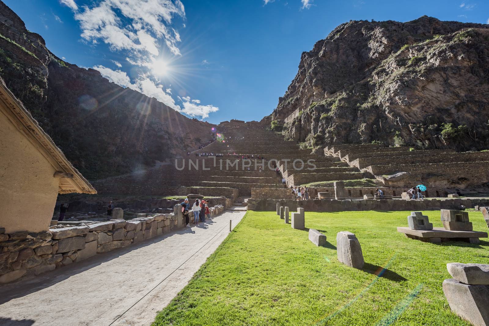 Ancient Inca Ruins Of Ollantaytambo In Peru . Hight quality photo