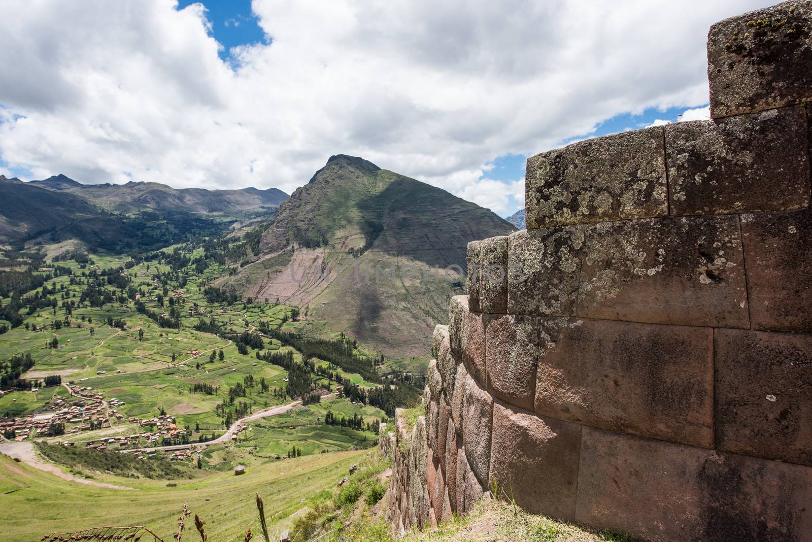 The Sacred Valley and the Inca ruins of Pisac, near Cuzco Peru. by rayints