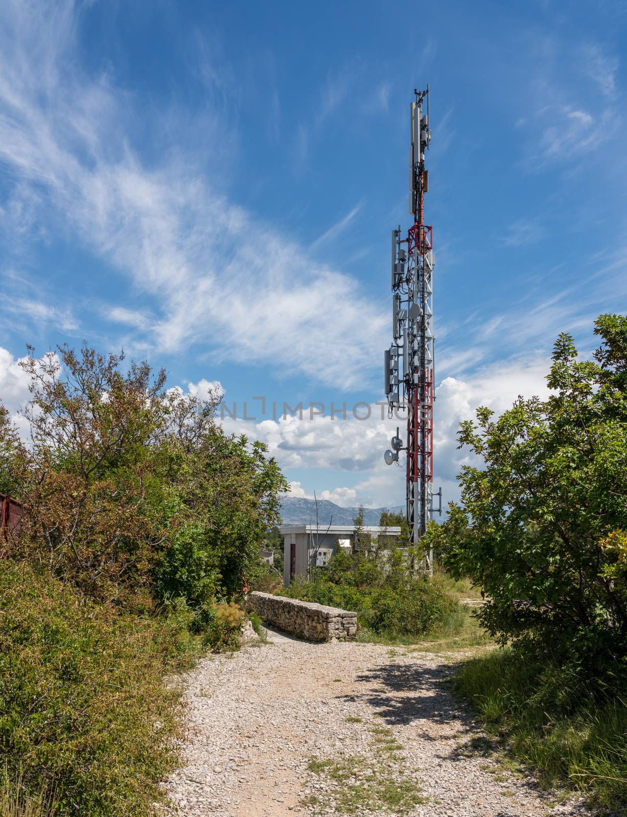 Remote rural mobile phone cell tower and antennae providing data connectivity