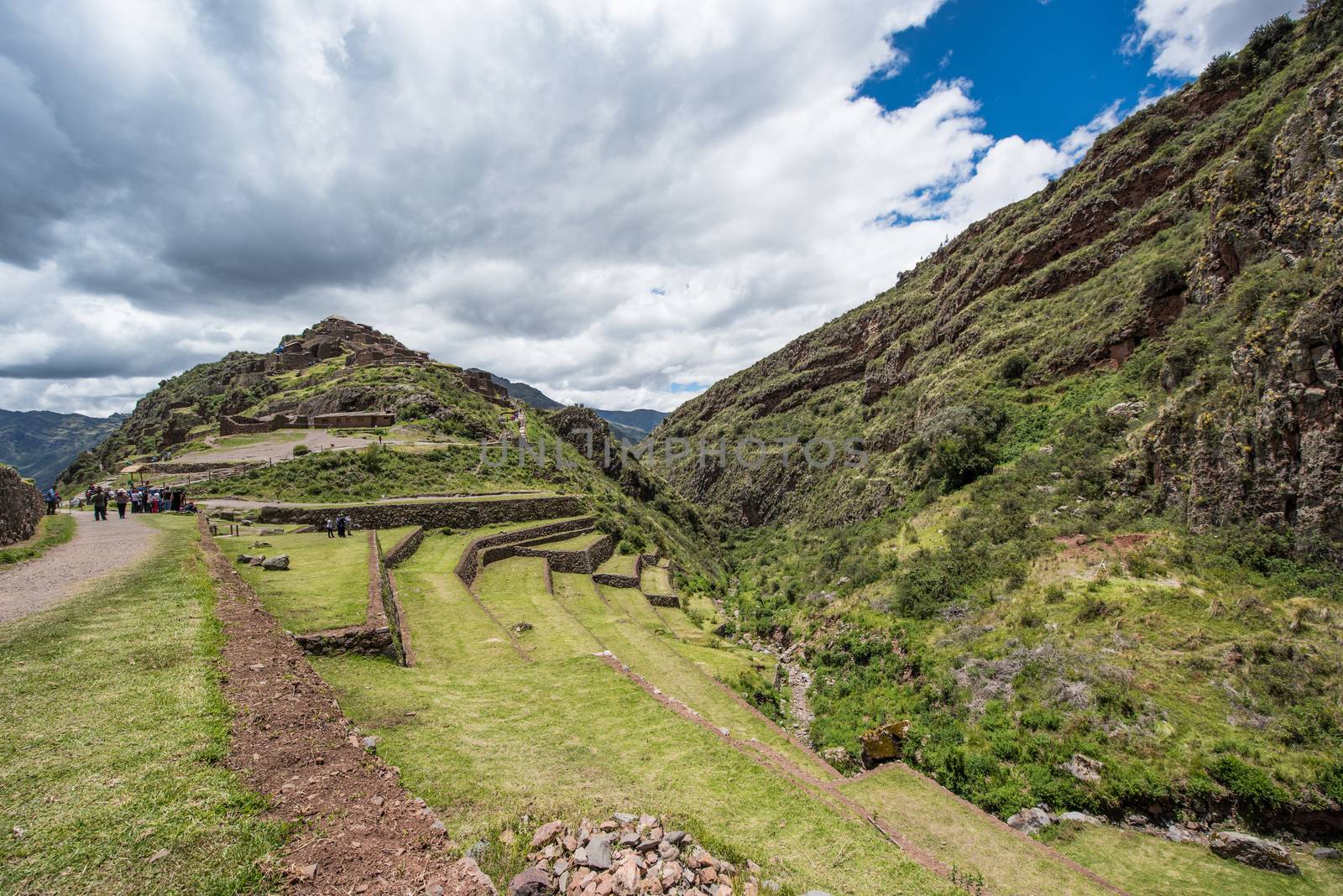 The Sacred Valley and the Inca ruins of Pisac, near Cuzco Peru. by rayints