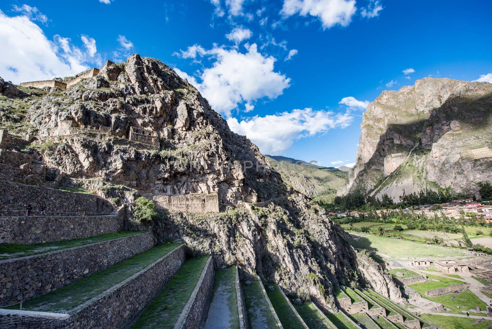 Ancient Inca Ruins Of Ollantaytambo In Peru . Hight quality photo