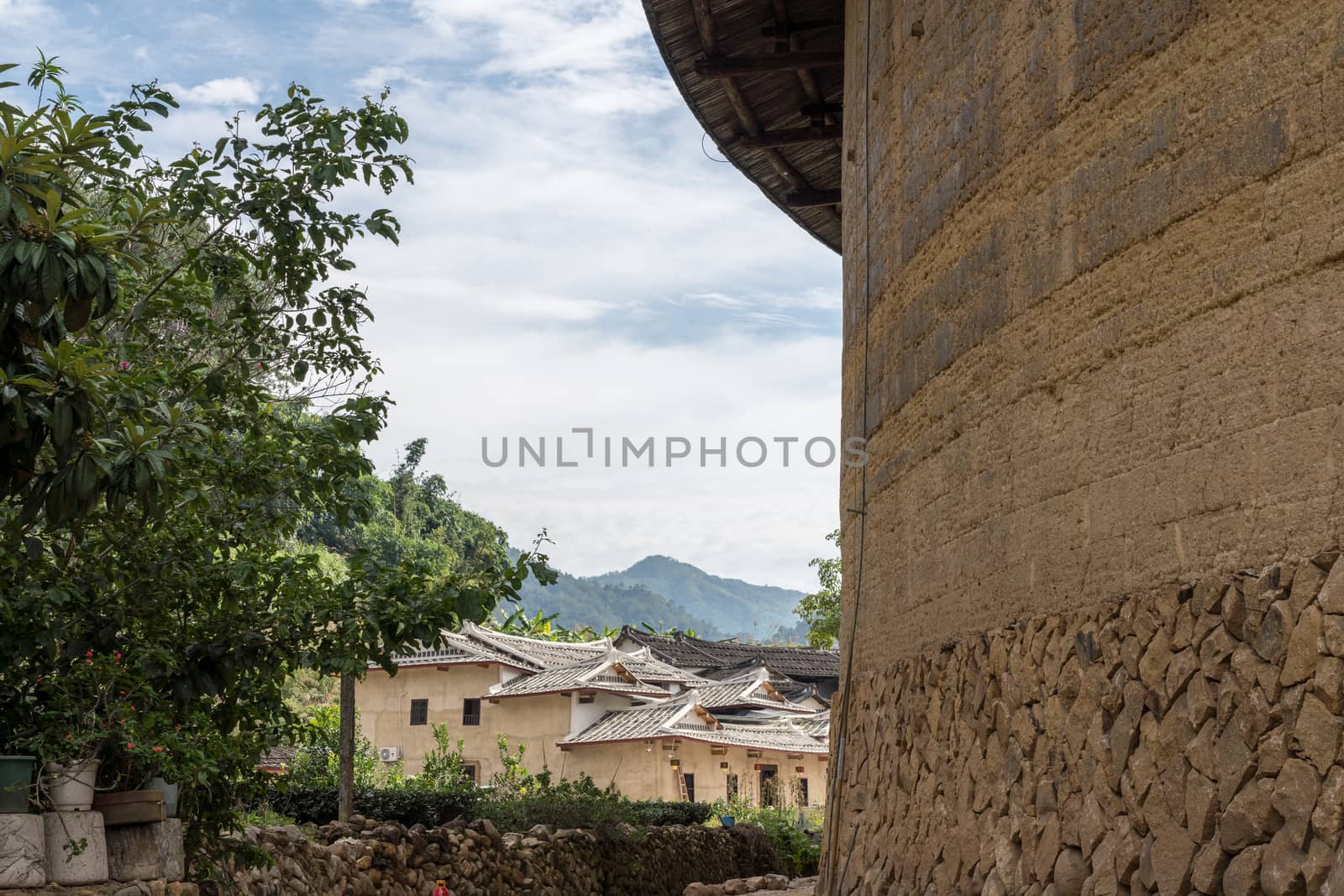 Tea plantations around Tulou at Unesco heritage site near Xiamen