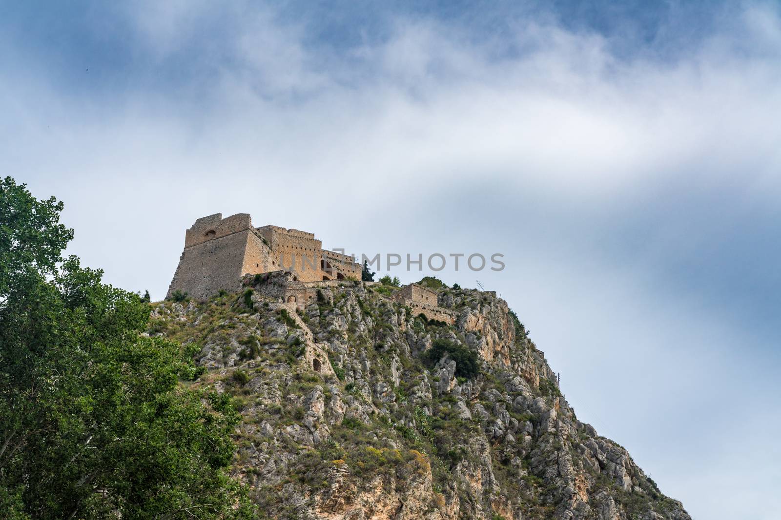 Hilltop fortress of Palamidi above the city of Nafplio in Greece