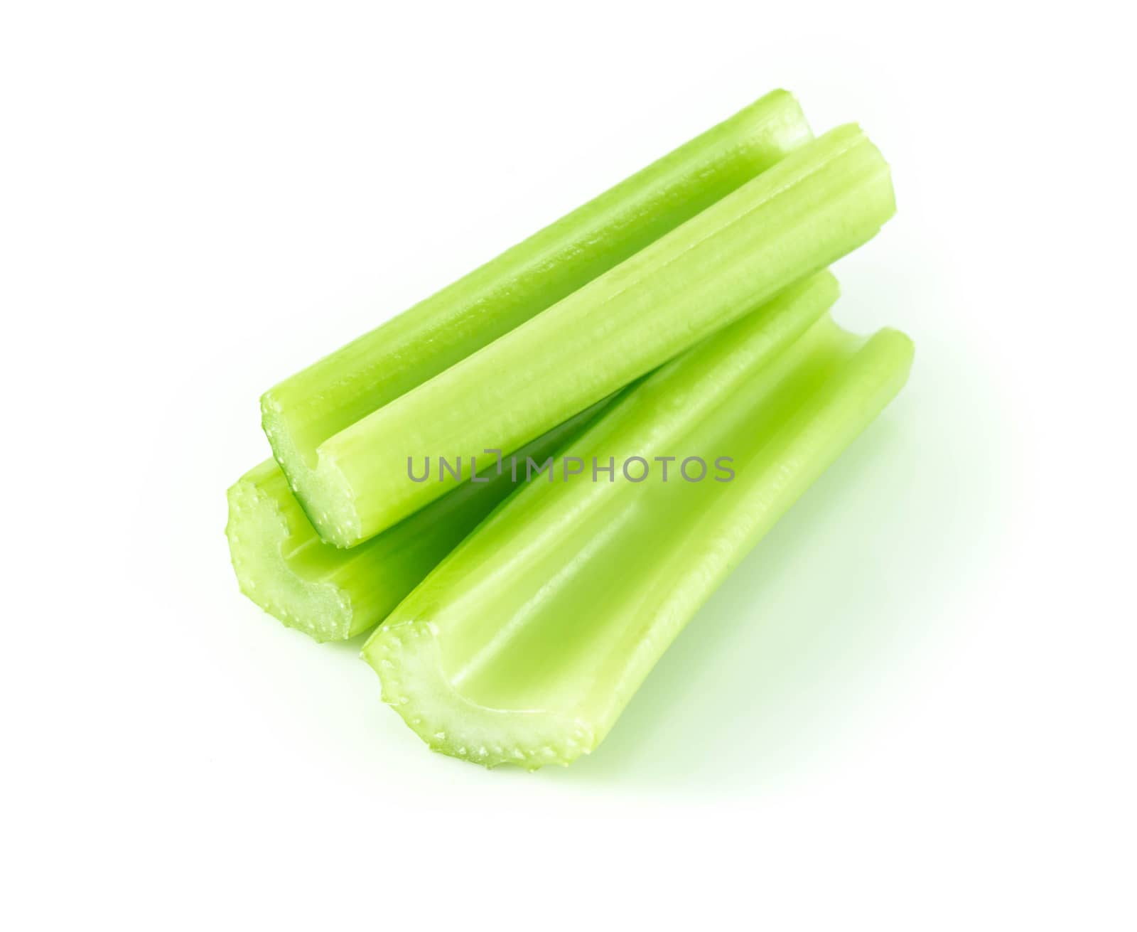 Fresh celery vegetable isolated on white background, food for health