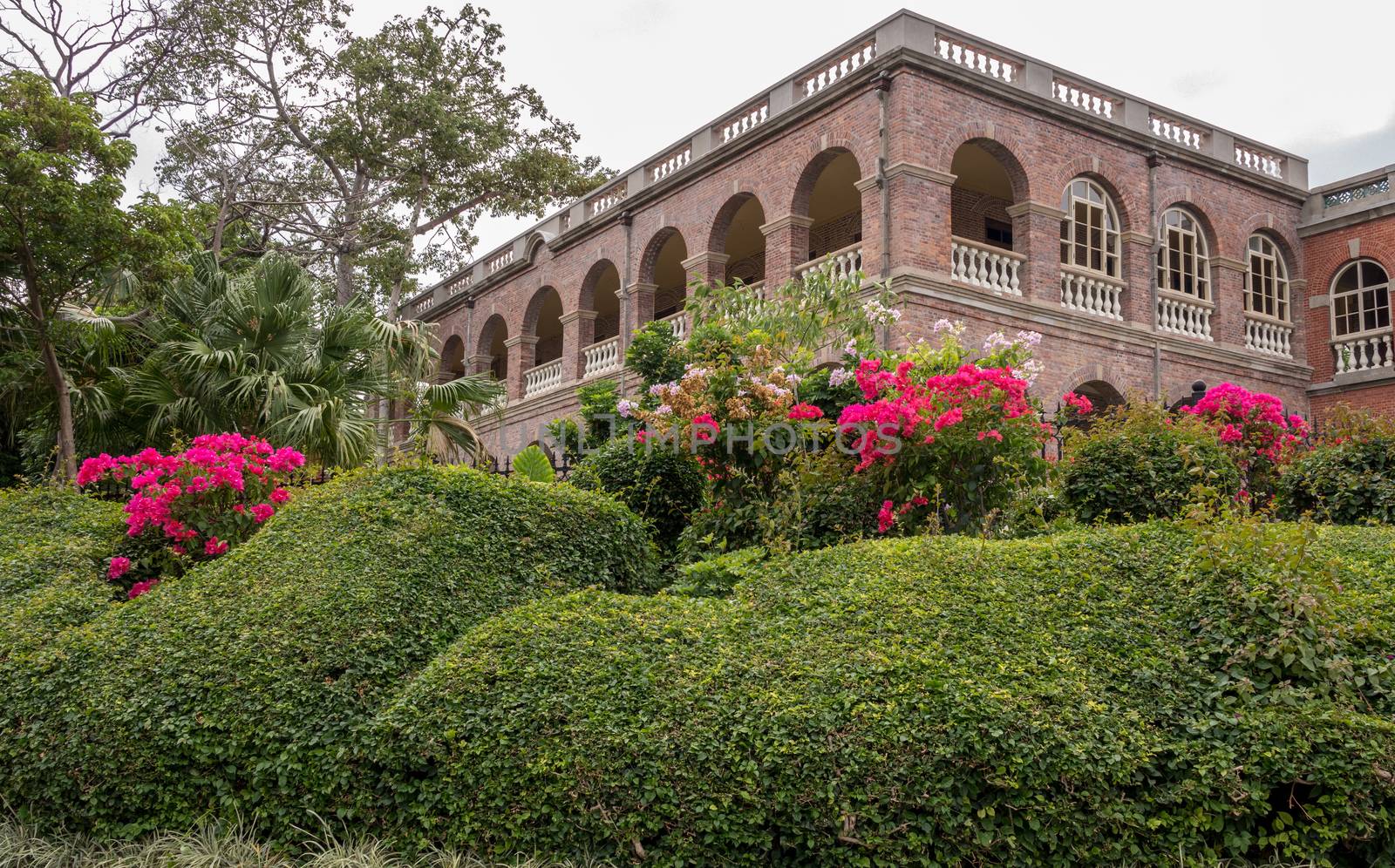 Street and buildings by History and Culture Exhibition on island of Gulangyu