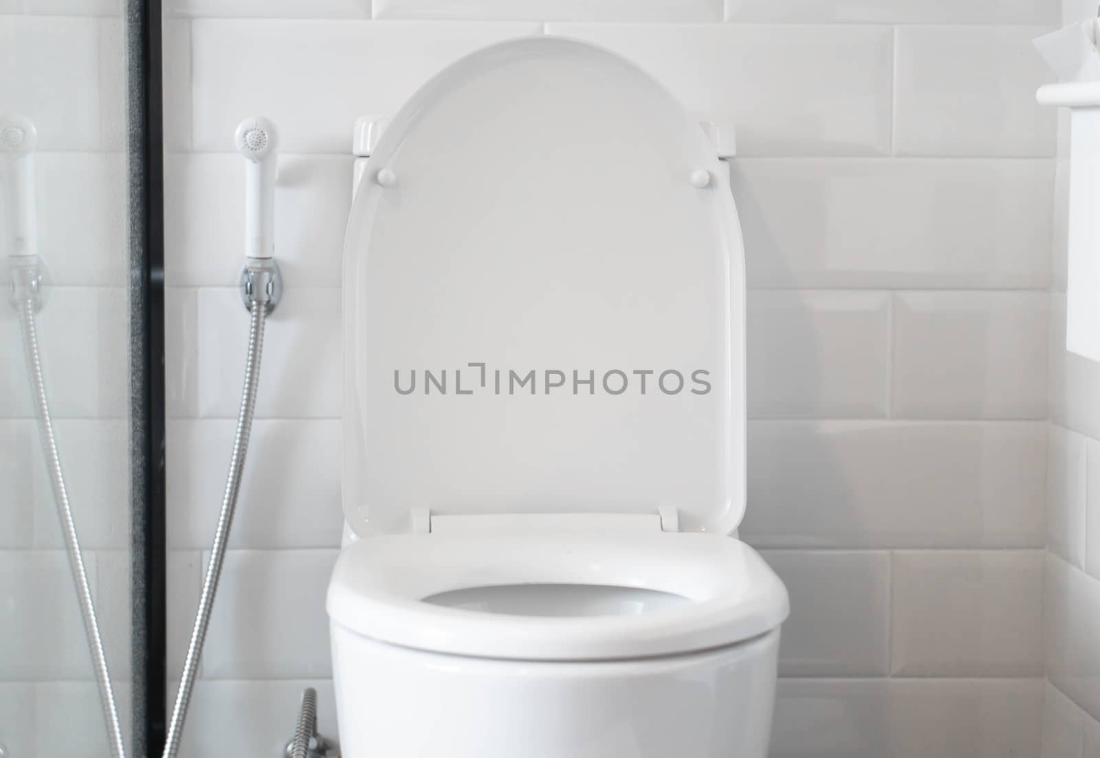 Closeup toilet bowl in the bathroom, selective focus