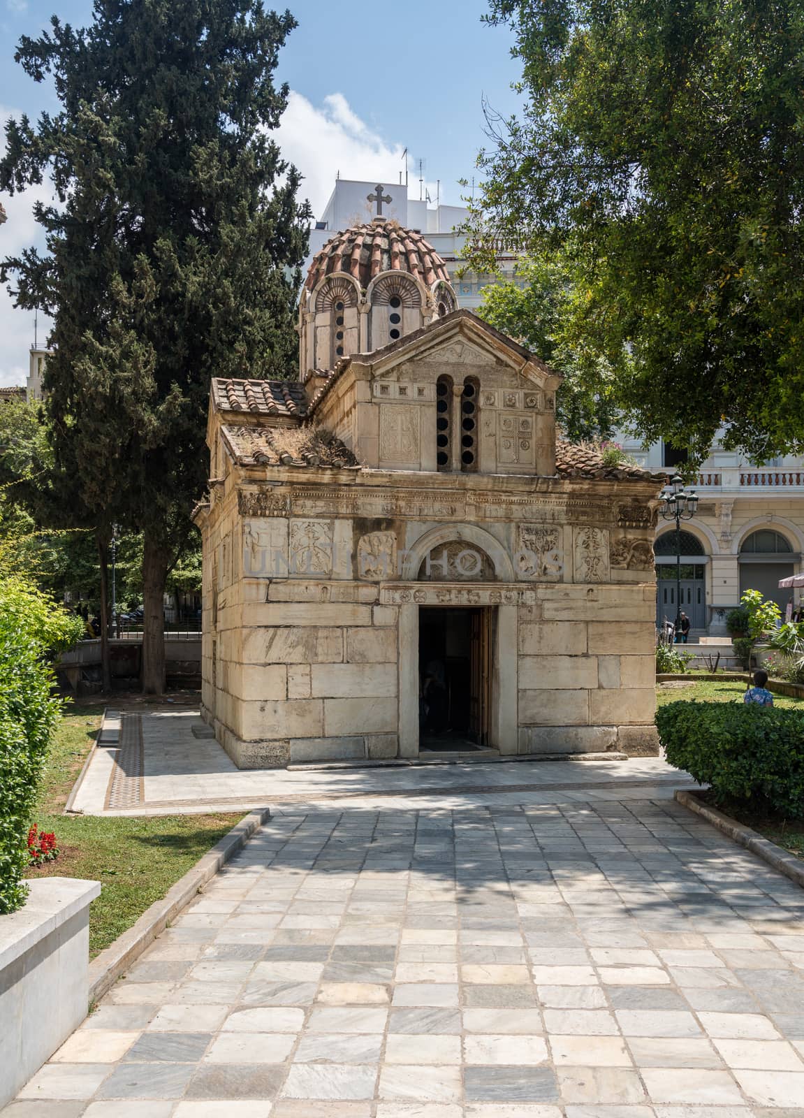 Exterior of Little Metropolis church by Metropolitan Cathedral in Athens