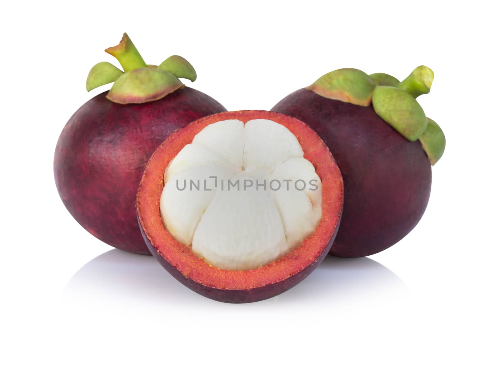 Fresh mangosteen fruit isolated on white background