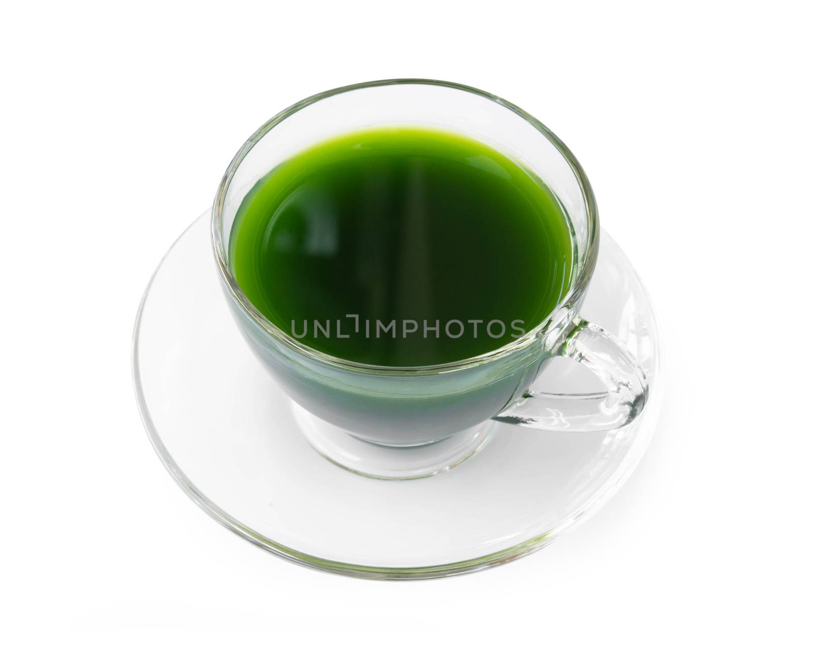 Gotu kola juice drink, Asiatic pennywort, Indian pennywort isolated on white background, herb and medical concept