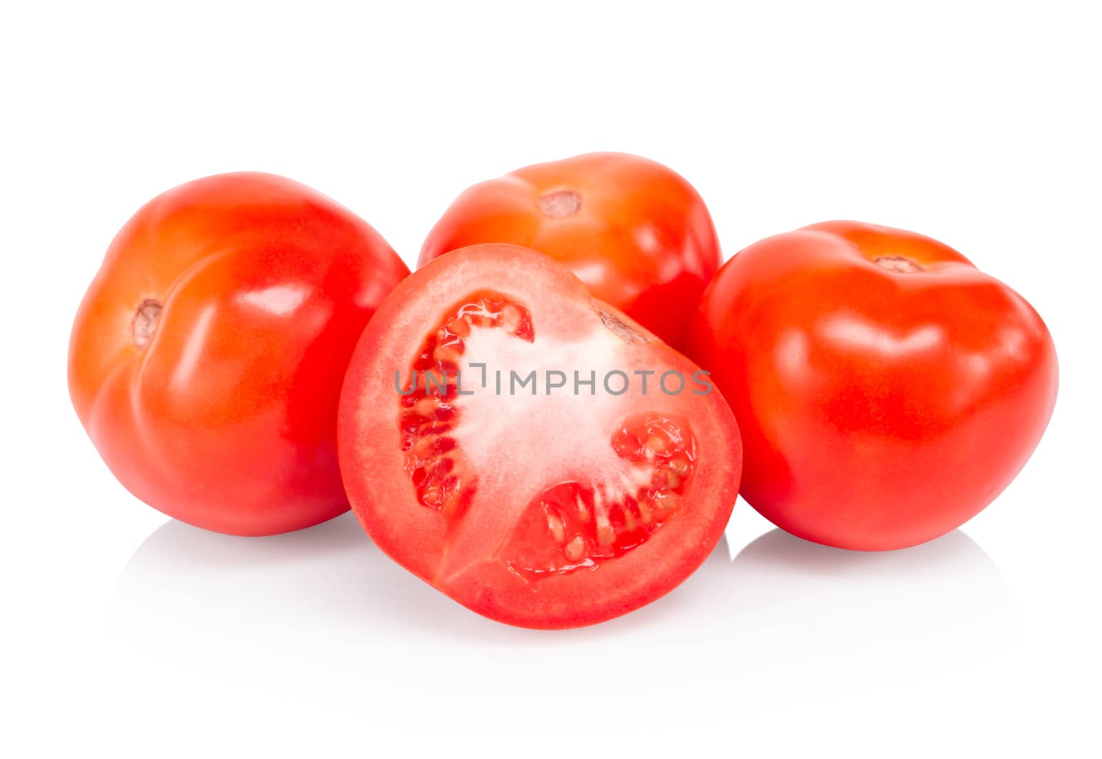 Fresh tomatoe isolated on white background, Raw food