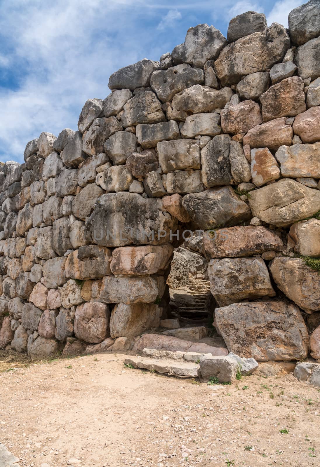 Massive boulders form the walls of the fortress and palace of Tiryns in Greece