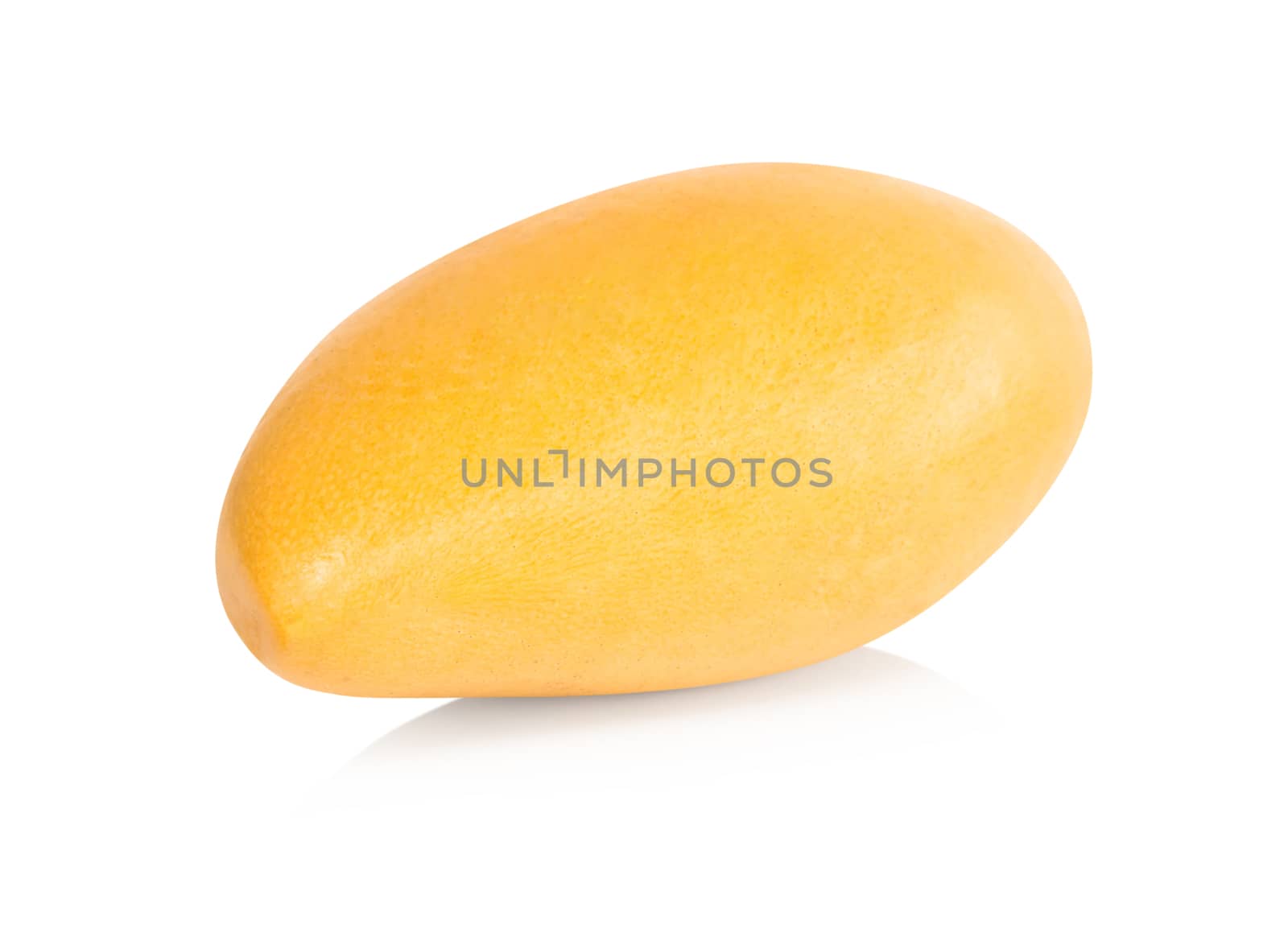 Closeup ripe mango tropical fruit with leaves isolated on white  by pt.pongsak@gmail.com