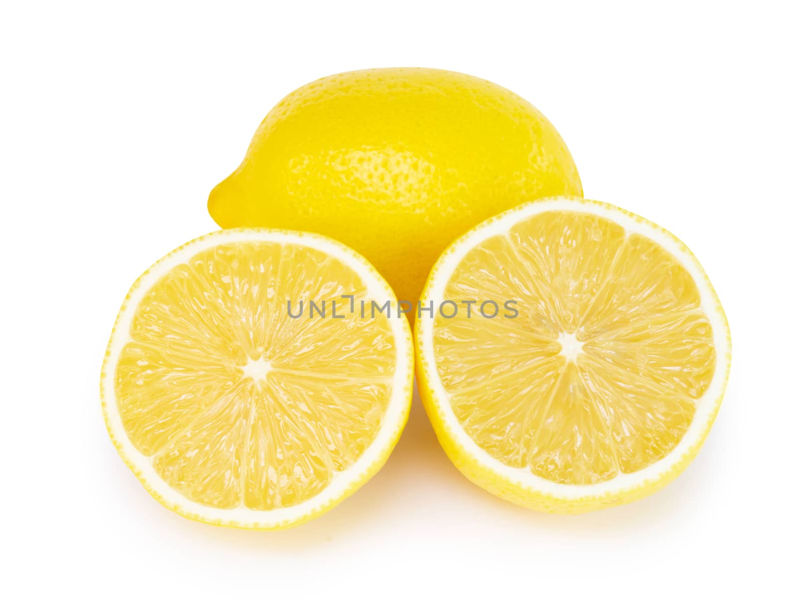 Closeup fresh lemon fruit slice isolated on white background, fo by pt.pongsak@gmail.com