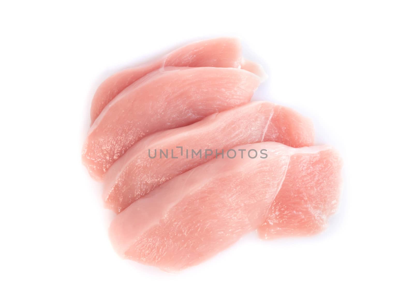 Raw chicken breast isolated on white background, ingredient for make cooking