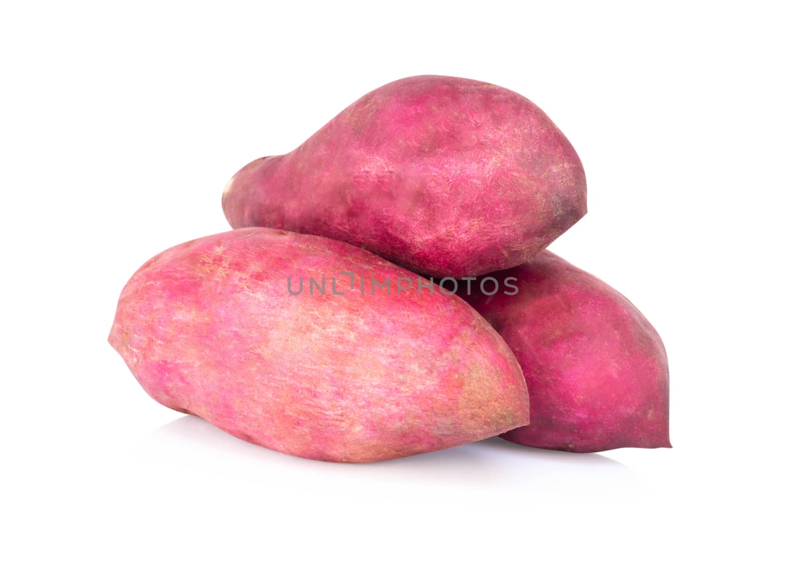 Raw sweet potato isolated on white background, healthy food concept