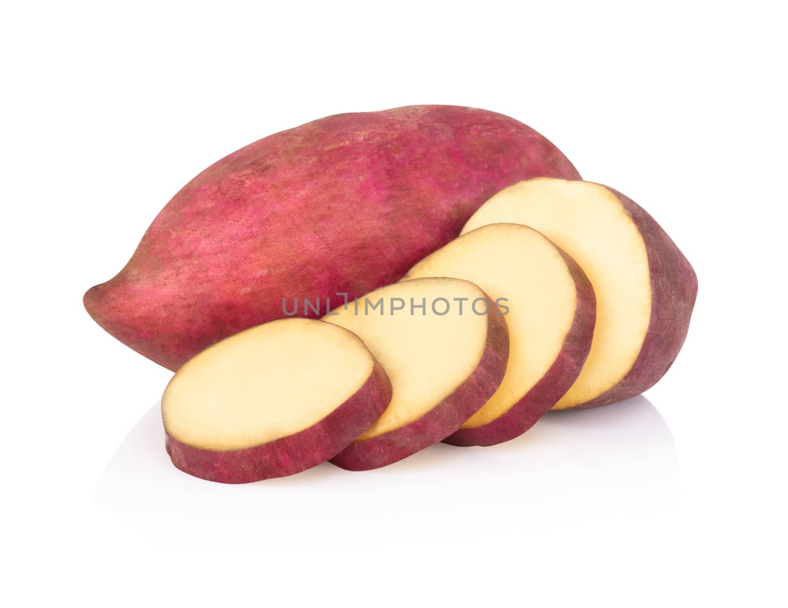 Raw sweet potato isolated on white background, healthy food conc by pt.pongsak@gmail.com