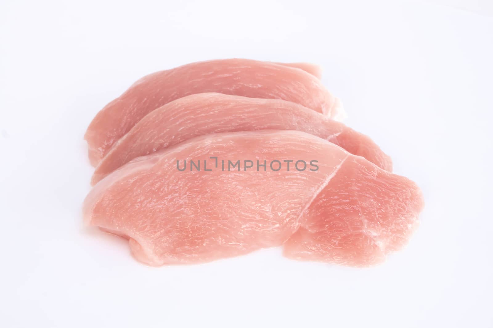 Raw chicken breast isolated on white background, ingredient for make cooking
