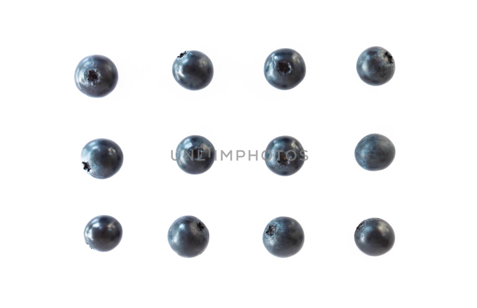 Fresh blueberries isolated on white background