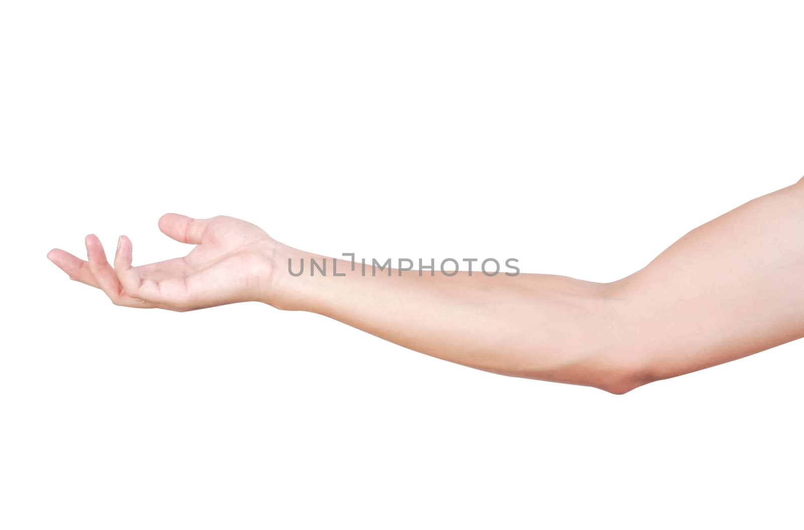 Man hands holding something on white background for product adve by pt.pongsak@gmail.com
