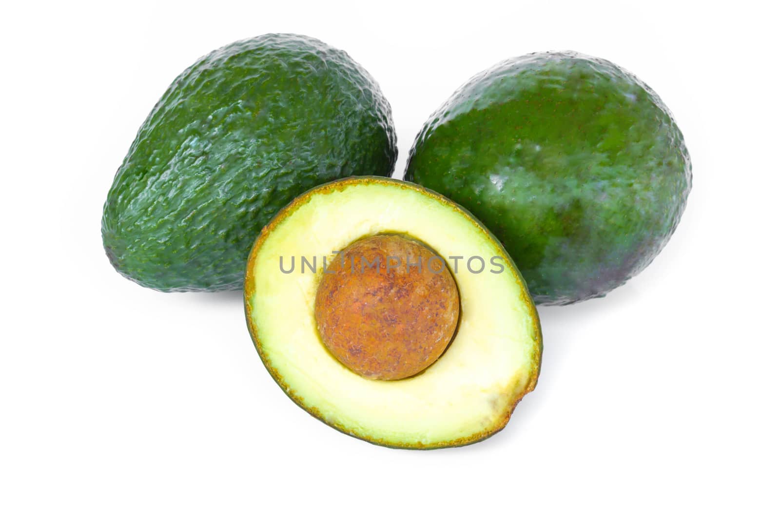 Top view fresh ripe avocado fruit isolated on white background w by pt.pongsak@gmail.com