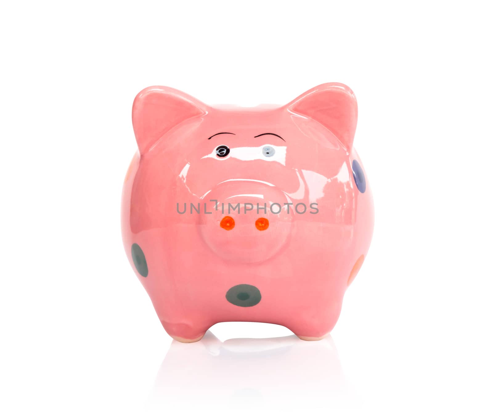 Pink piggy bank isolated on white background by pt.pongsak@gmail.com