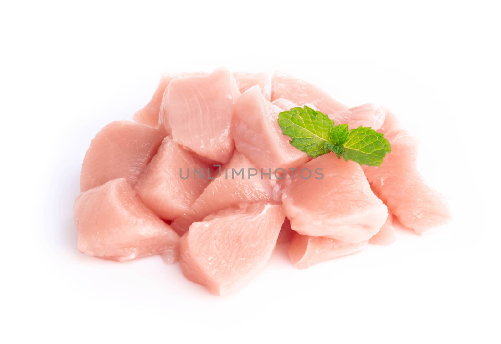 Top view, Raw chicken breast isolated on white background, ingre by pt.pongsak@gmail.com