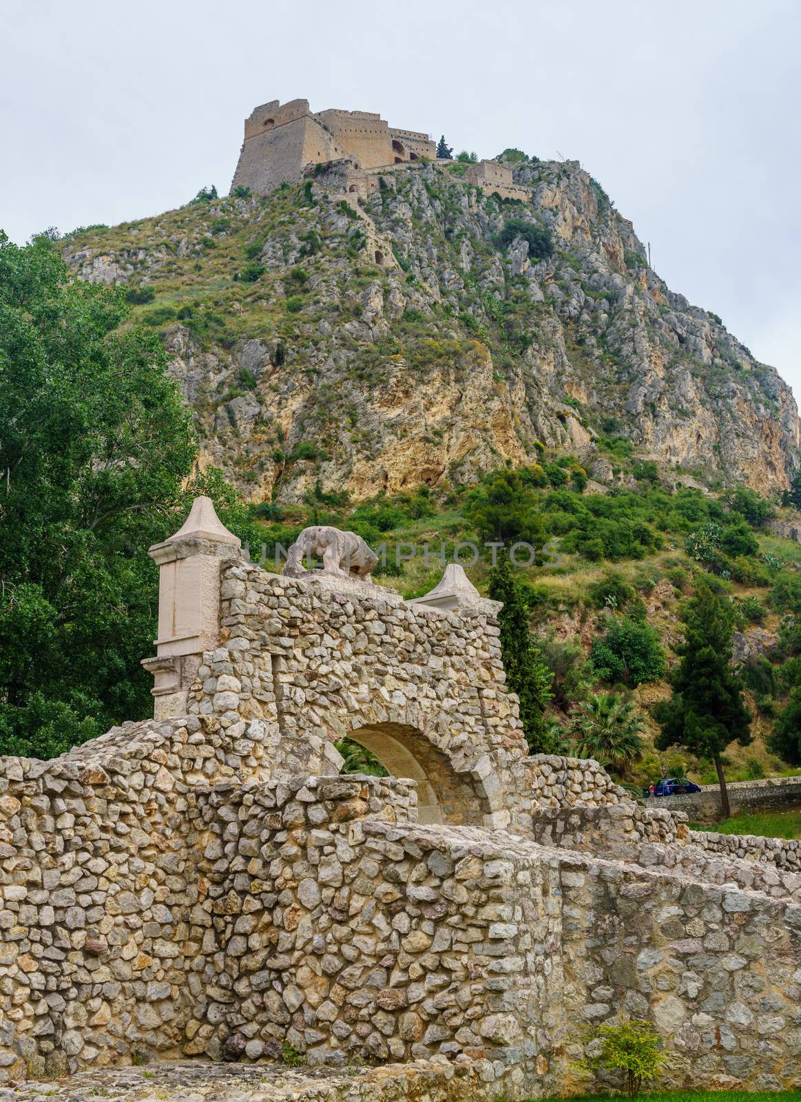 Hilltop fortress of Palamidi above the city of Nafplio in Greece