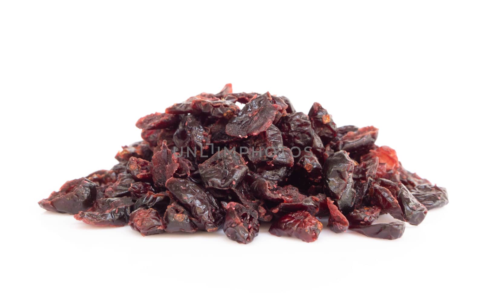 Dried canberry mix blueberry fruit isolated on white backgroud, food healty diet
