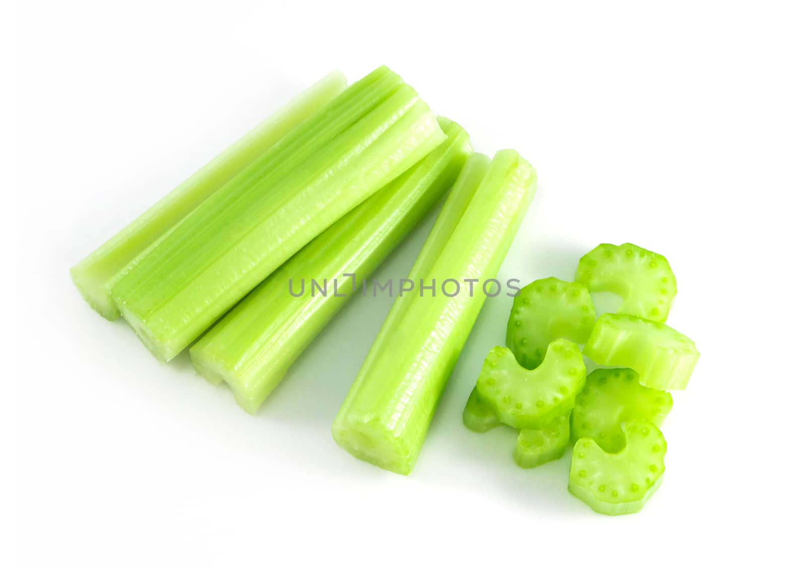 Fresh celery vegetable isolated on white background, food for he by pt.pongsak@gmail.com