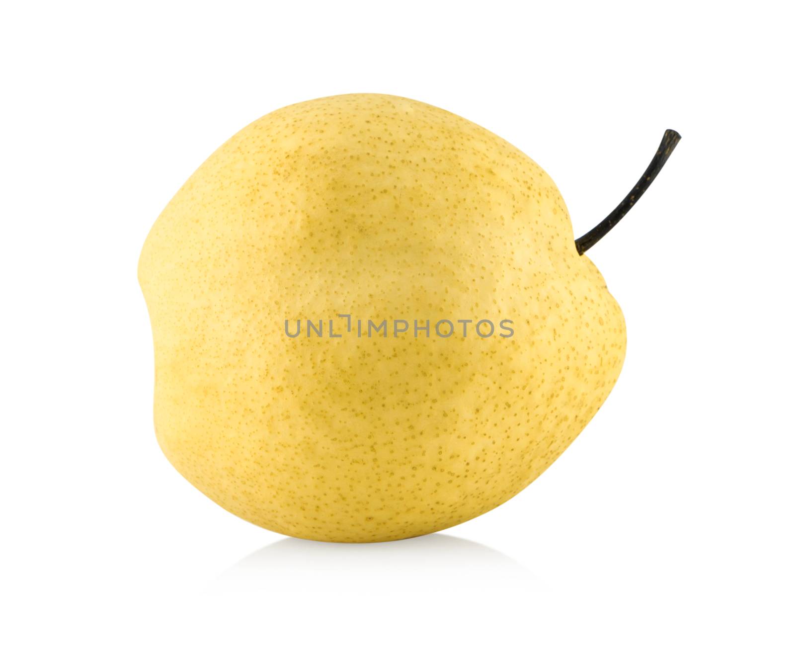 Chinese pear fruit with sliced isolated on white background