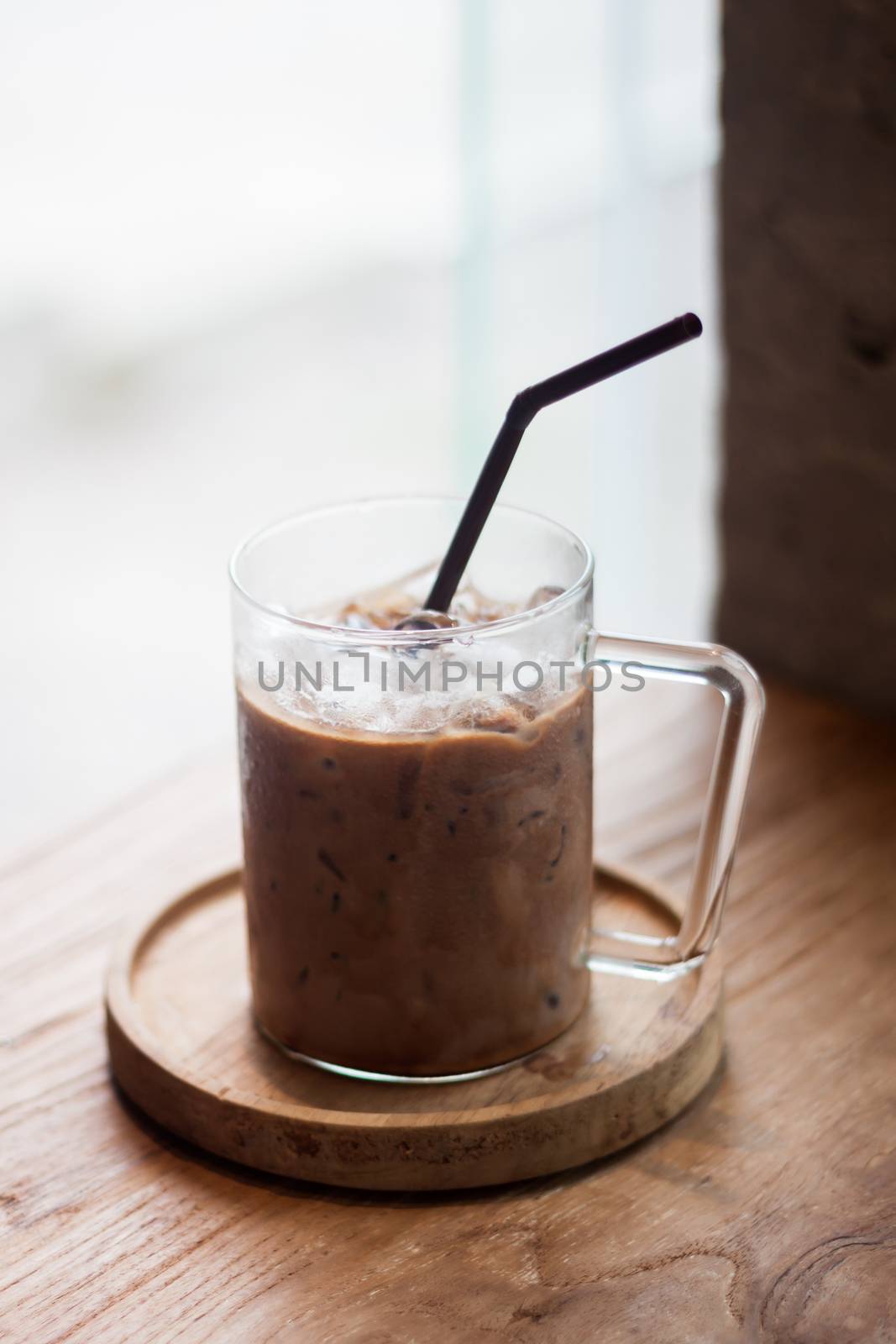 Iced coffee in coffee shop by punsayaporn