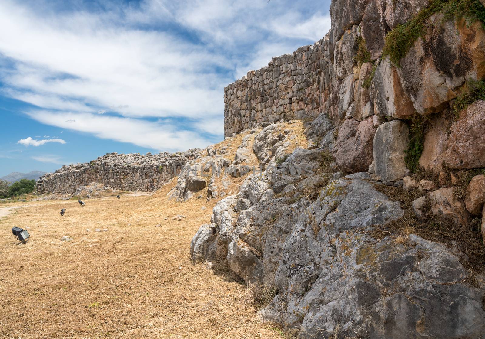 Massive boulders form the walls of the fortress and palace of Tiryns in Greece
