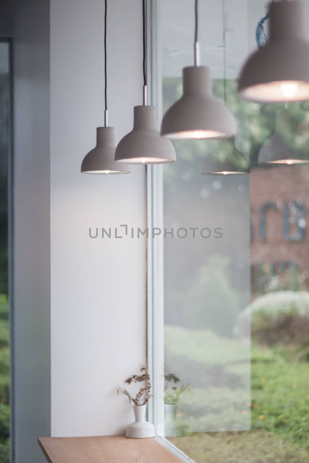 Beautiful retro light lamp decorated glowing, stock photo