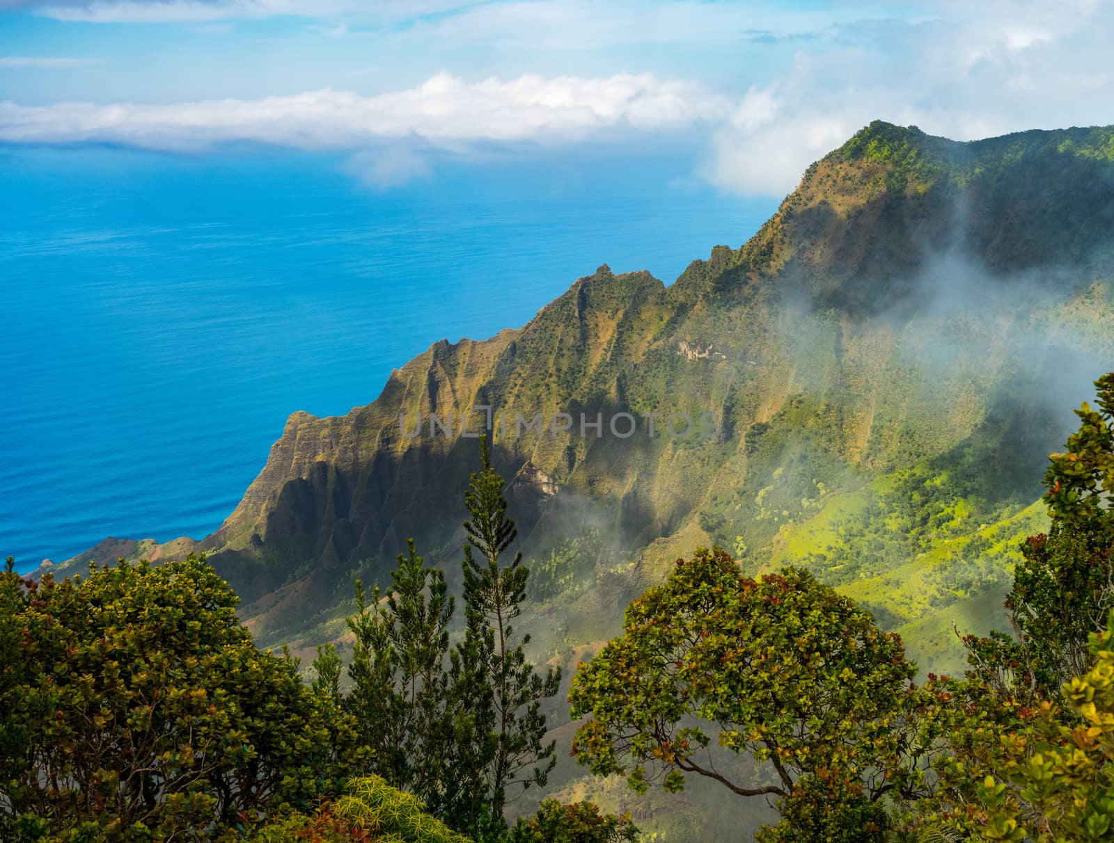 High definition panorama over Kalalau Valley in Kauai, Hawaii