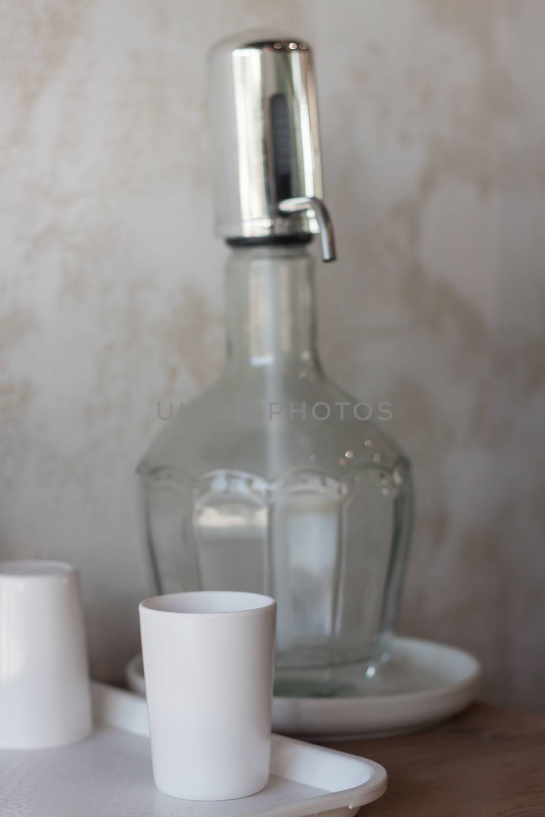 Drinking water for serving in coffee shop, stock photo