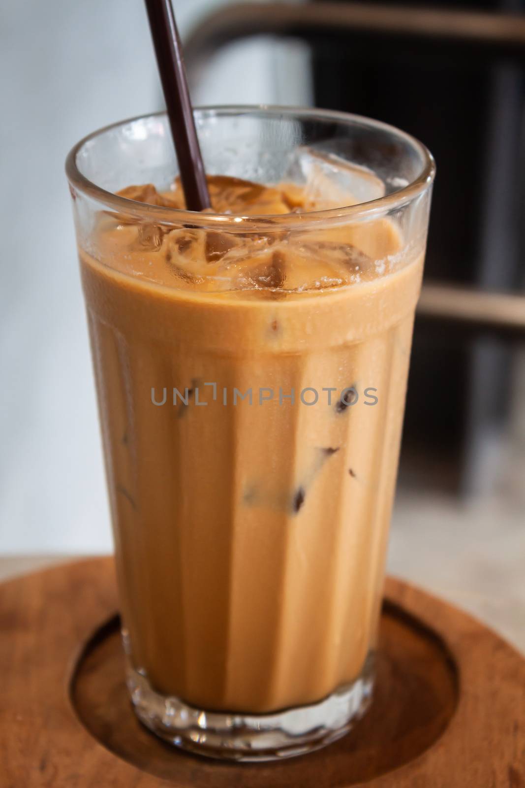 Iced coffee in coffee shop by punsayaporn