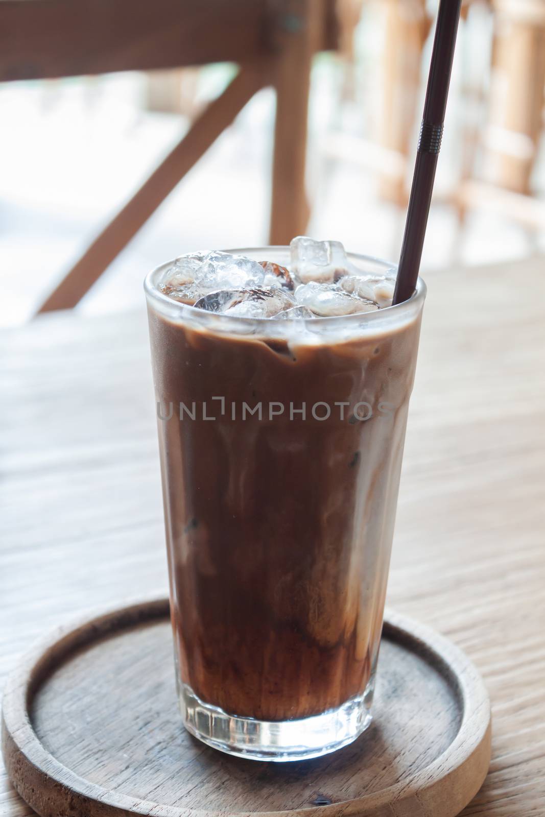 Iced coffee in coffee shop by punsayaporn