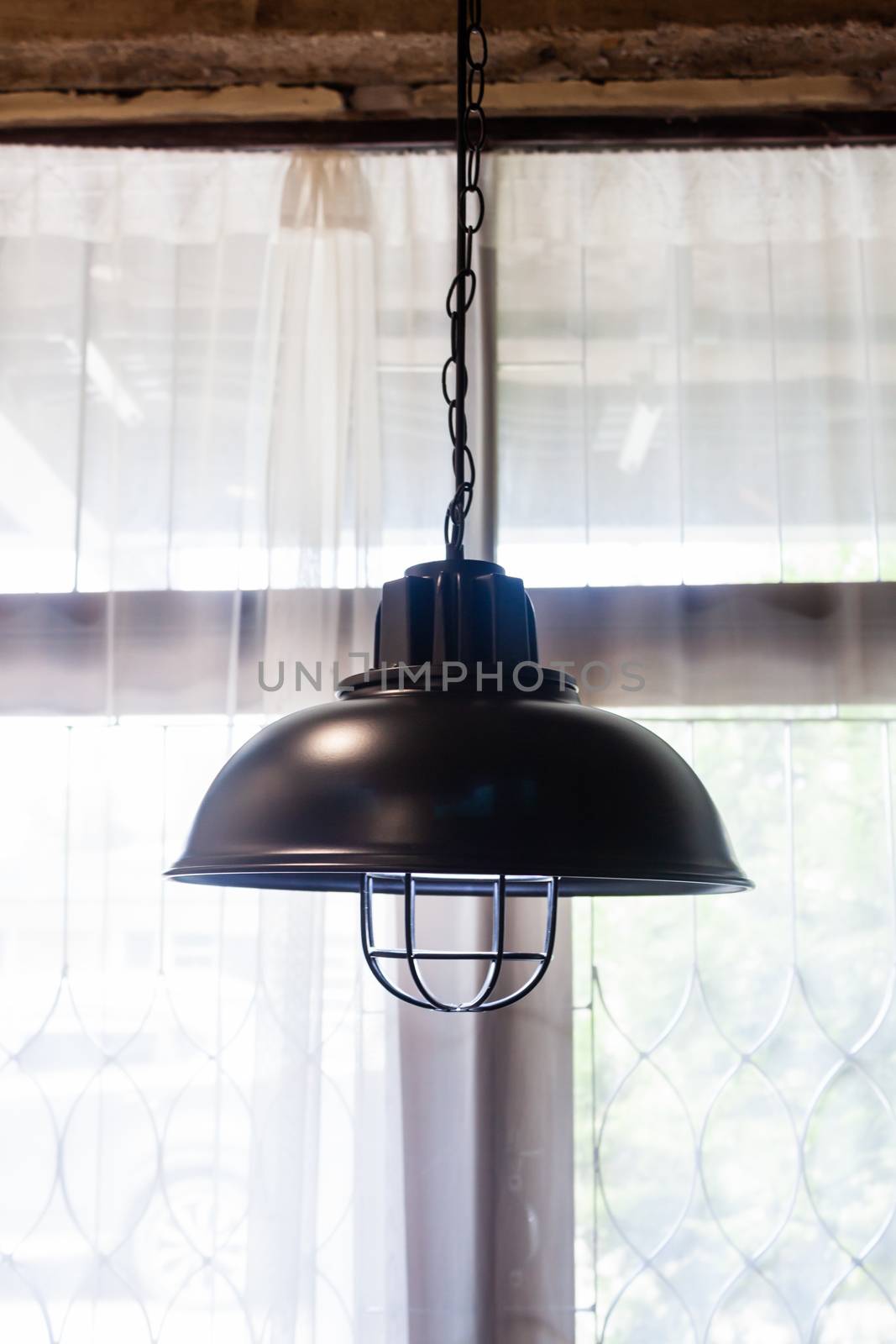 Lamps in a modern cafe, stock photo