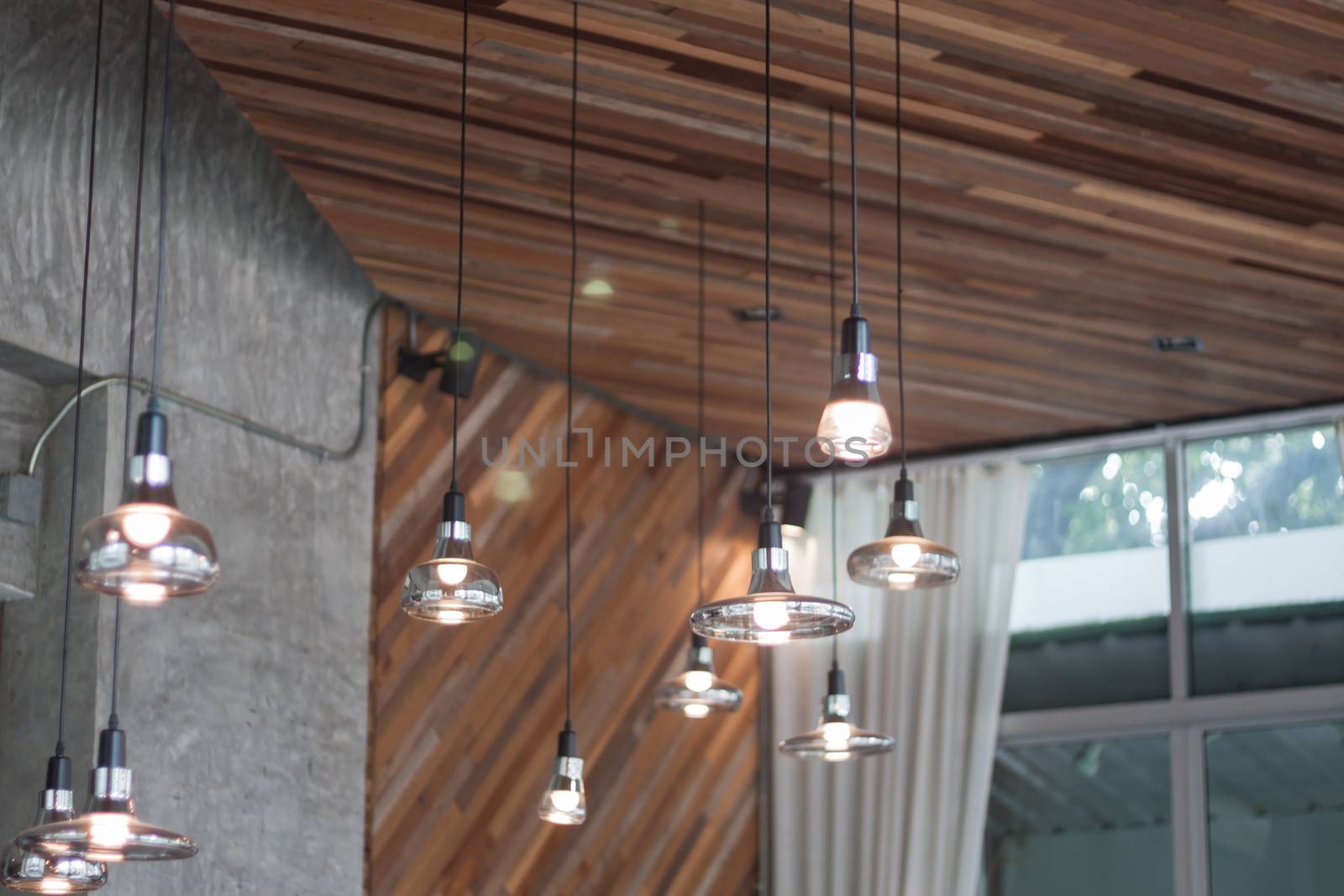 Decorative light bulbs in modern style, stock photo