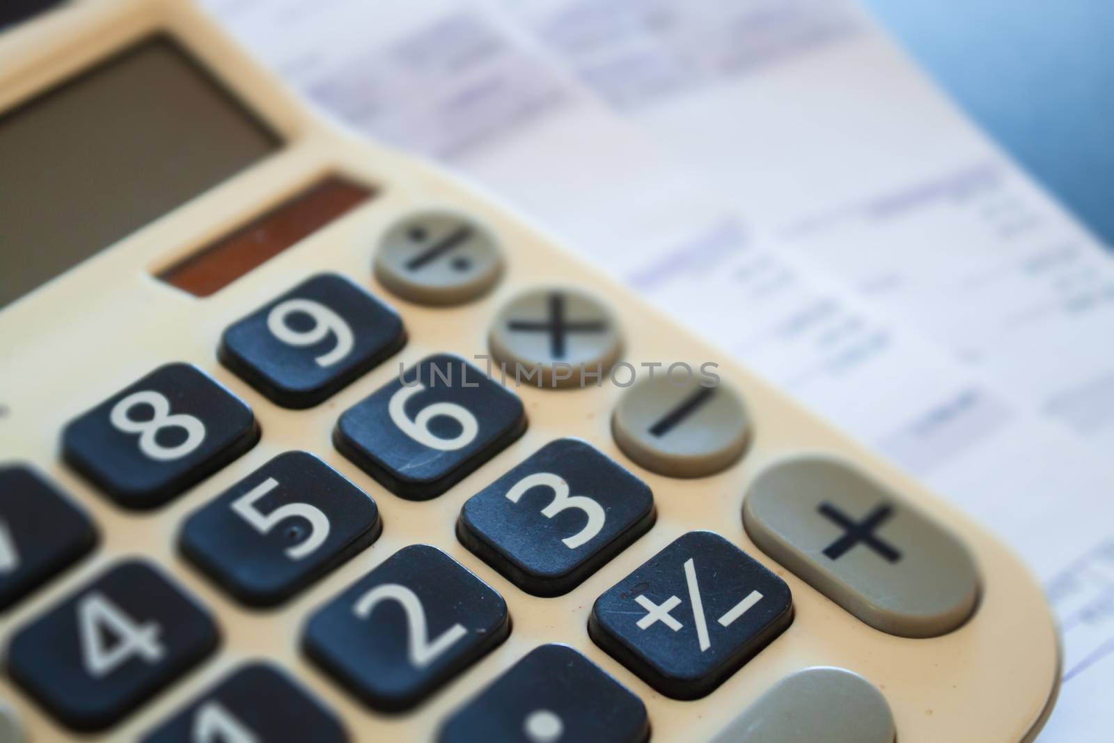 Calculator of some financial data, stock photo